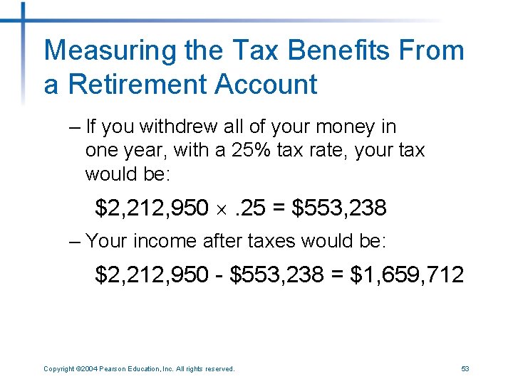 Measuring the Tax Benefits From a Retirement Account – If you withdrew all of