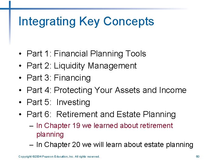 Integrating Key Concepts • • • Part 1: Financial Planning Tools Part 2: Liquidity