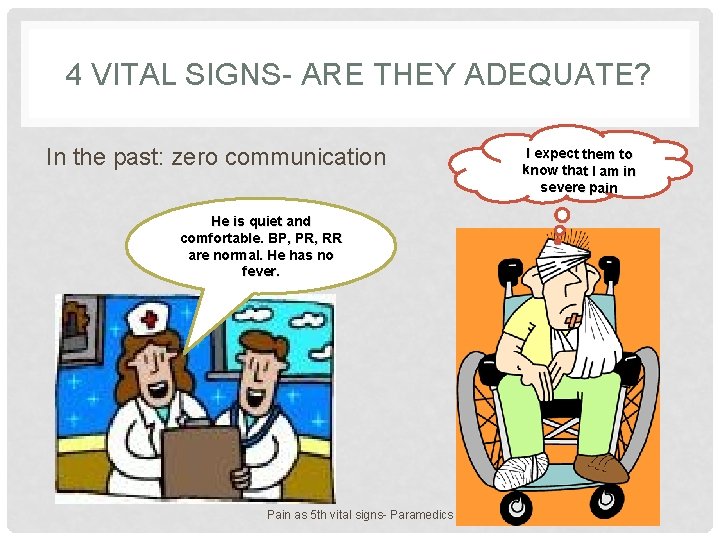 4 VITAL SIGNS- ARE THEY ADEQUATE? In the past: zero communication He is quiet