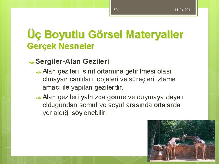 63 11. 04. 2011 Üç Boyutlu Görsel Materyaller Gerçek Nesneler Sergiler-Alan Gezileri gezileri, sınıf