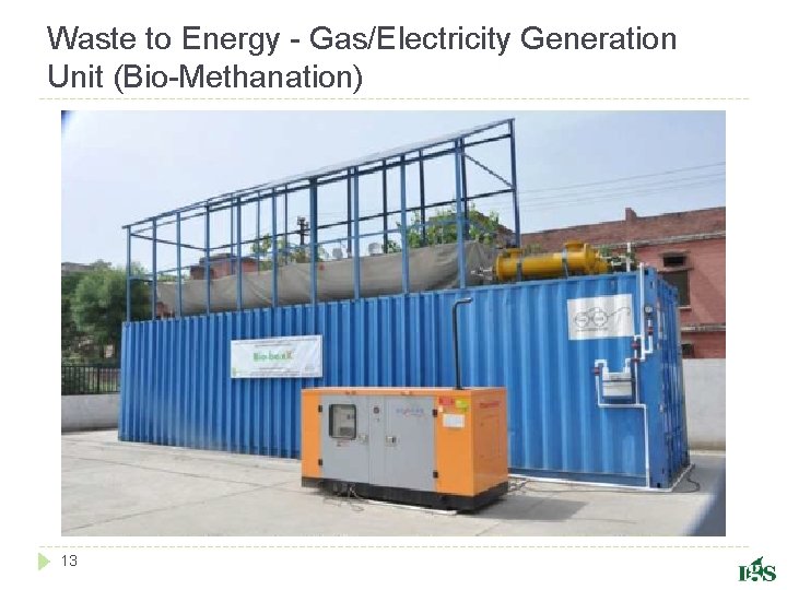 Waste to Energy - Gas/Electricity Generation Unit (Bio-Methanation) 13 