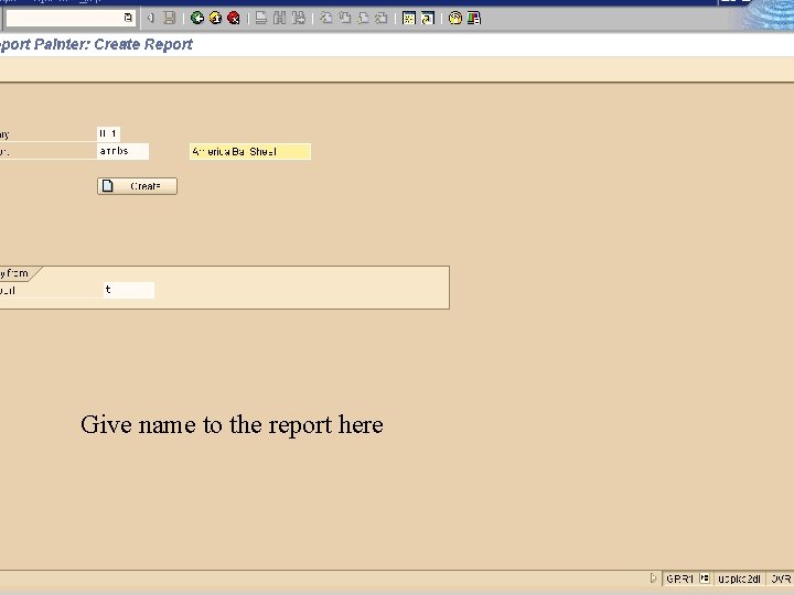 Give name to the report here 