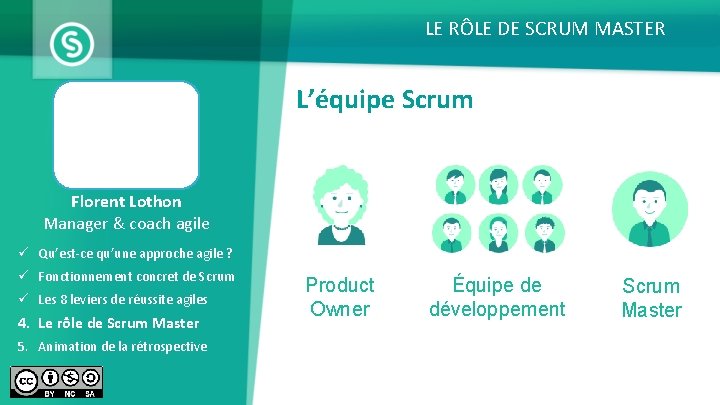 LE RÔLE DE SCRUM MASTER L’équipe Scrum Florent Lothon Manager & coach agile ü