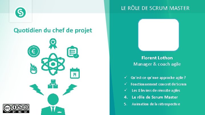 LE RÔLE DE SCRUM MASTER Quotidien du chef de projet Florent Lothon Manager &