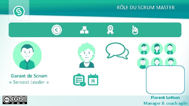 RÔLE DU SCRUM MASTER • Garant de Scrum • « Servant Leader » Florent