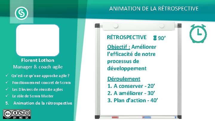 ANIMATION DE LA RÉTROSPECTIVE Florent Lothon Manager & coach agile ü Qu’est-ce qu’une approche