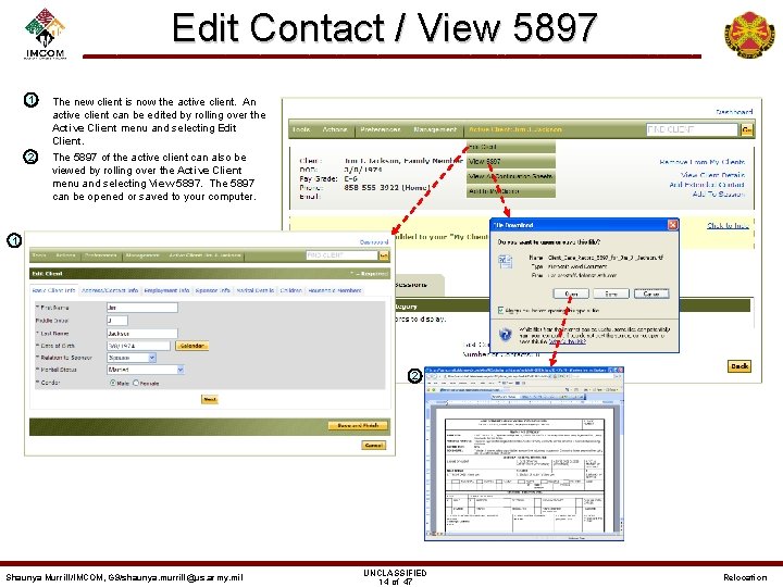 Edit Contact / View 5897 – 1 – 2 The new client is now