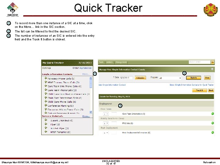 Quick Tracker – 1 – 2 – 3 To record more than one instance