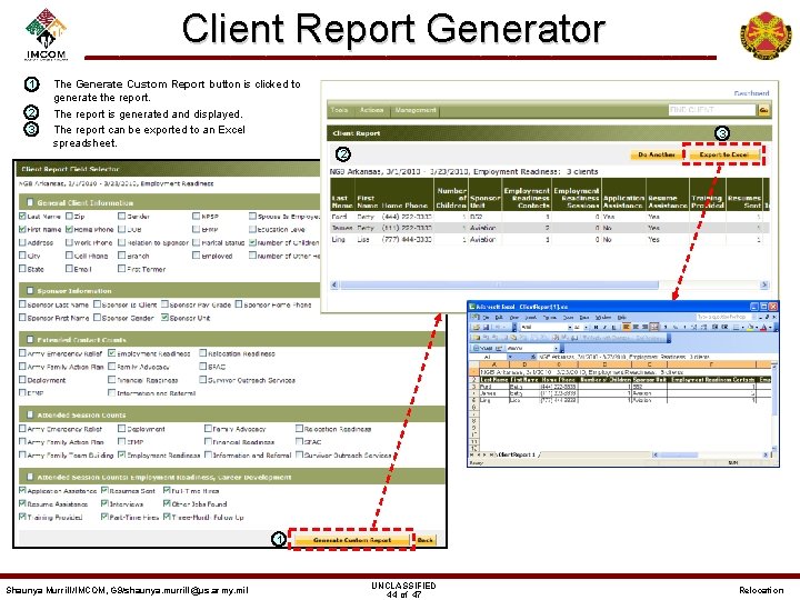 Client Report Generator – 1 – 2 – 3 The Generate Custom Report button