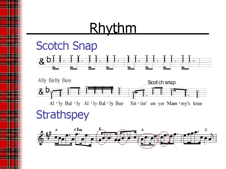 Rhythm Scotch Snap Ally Bally Bee Strathspey 