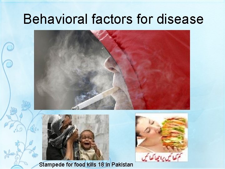 Behavioral factors for disease Stampede for food kills 18 in Pakistan 
