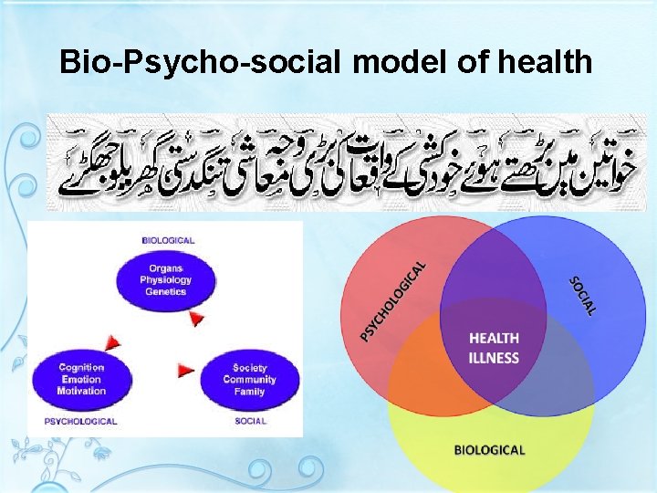 Bio-Psycho-social model of health 