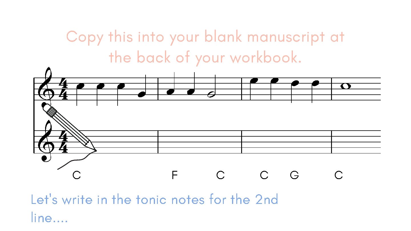 Copy this into your blank manuscript at the back of your workbook. C F