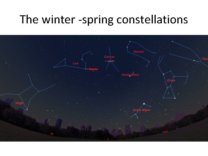The winter -spring constellations The winter -spring constellations