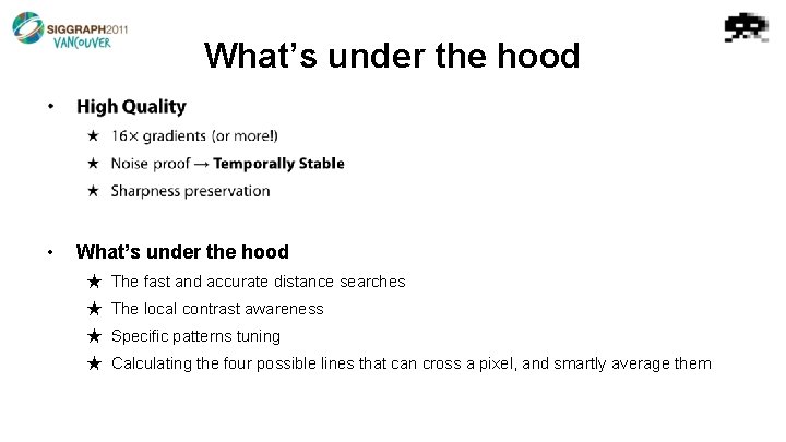 What’s under the hood • • What’s under the hood ★ The fast and