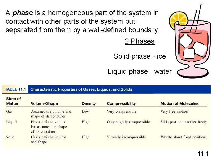 A phase is a homogeneous part of the system in contact with other parts