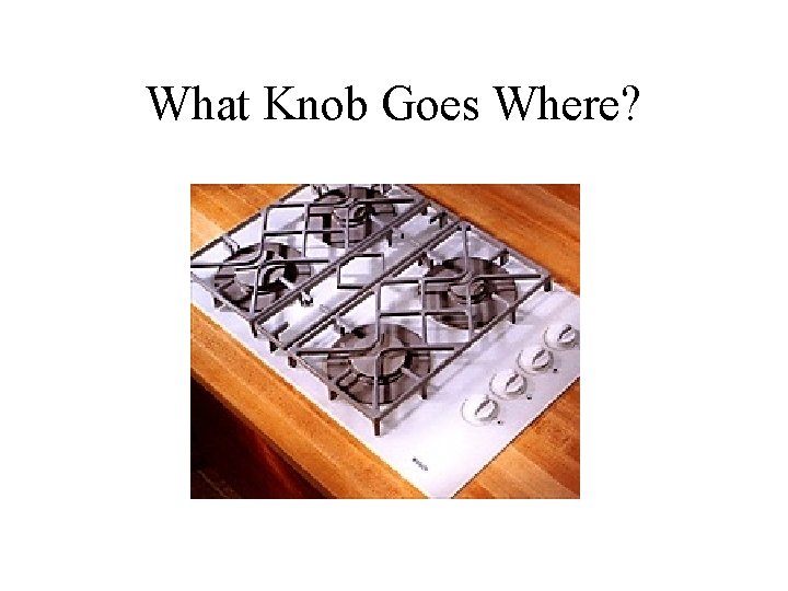 What Knob Goes Where? 