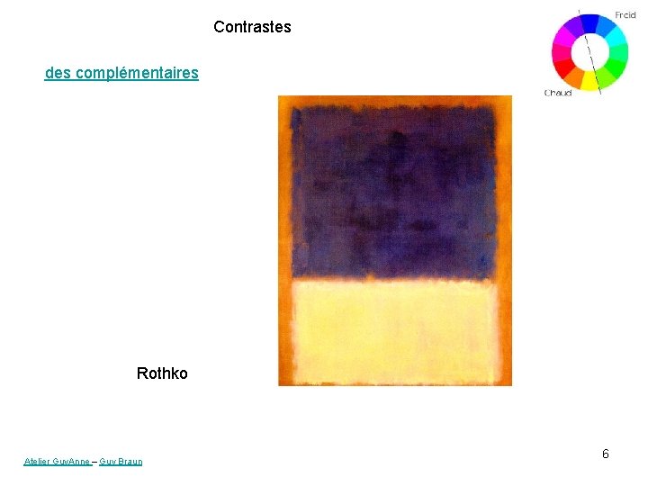 Contrastes des complémentaires Rothko Atelier Guy. Anne – Guy Braun 6 