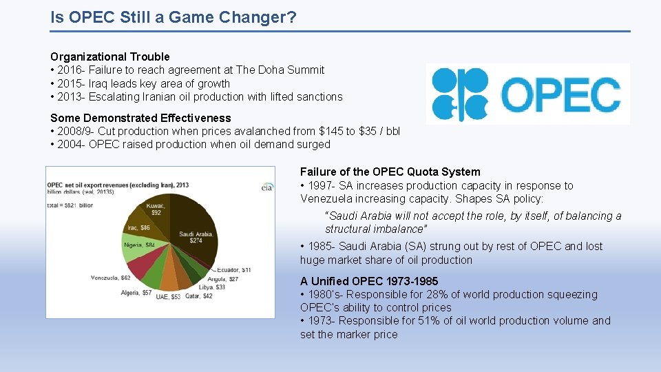 Is OPEC Still a Game Changer? Organizational Trouble • 2016 - Failure to reach