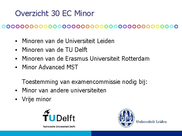 Overzicht 30 EC Minor • • Minoren van de Universiteit Leiden Minoren van de Overzicht 30 EC Minor • • Minoren van de Universiteit Leiden Minoren van de