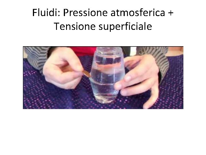 Fluidi: Pressione atmosferica + Tensione superficiale 
