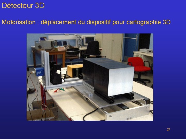 Détecteur 3 D Motorisation : déplacement du dispositif pour cartographie 3 D 27 