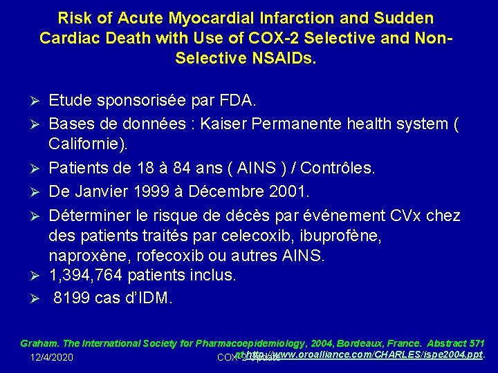 Risk of Acute Myocardial Infarction and Sudden Cardiac Death with Use of COX-2 Selective