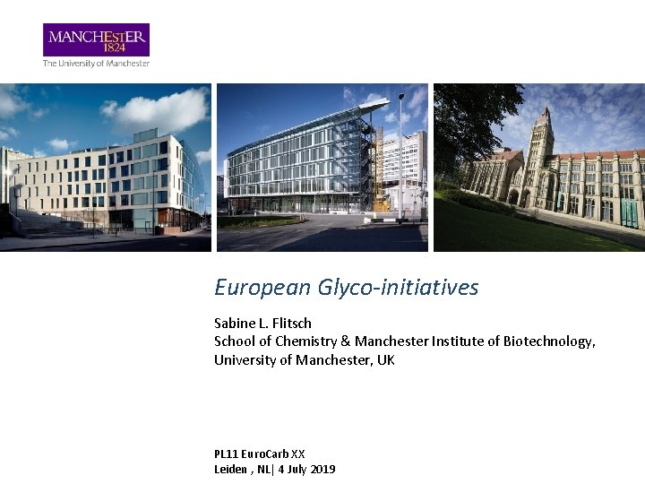 European Glyco-initiatives Sabine L. Flitsch School of Chemistry & Manchester Institute of Biotechnology, University