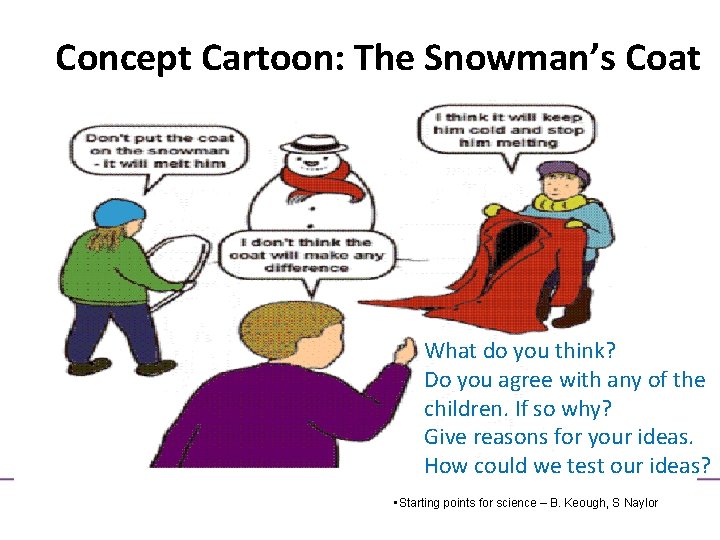 Concept Cartoon: The Snowman’s Coat What do you think? Do you agree with any