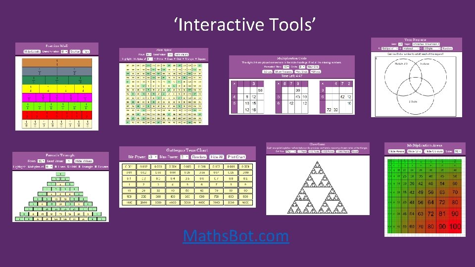 ‘Interactive Tools’ Maths. Bot. com 