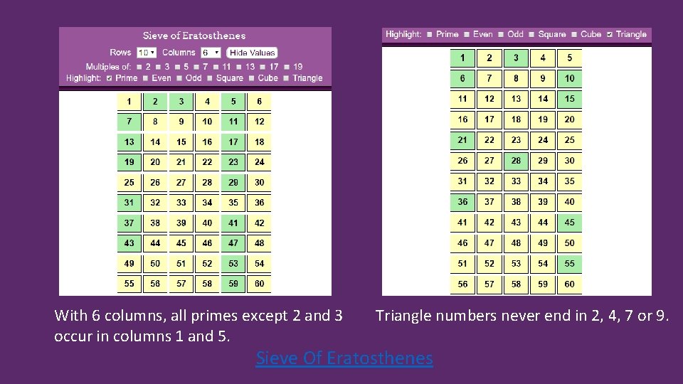 With 6 columns, all primes except 2 and 3 occur in columns 1 and
