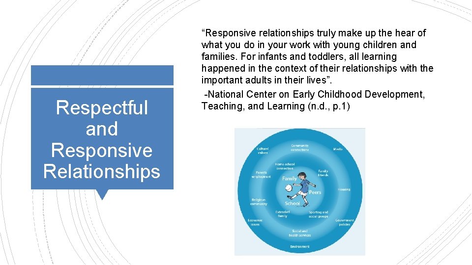 Respectful and Responsive Relationships “Responsive relationships truly make up the hear of what you