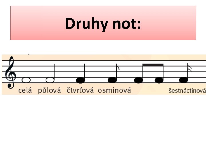 Druhy not: 