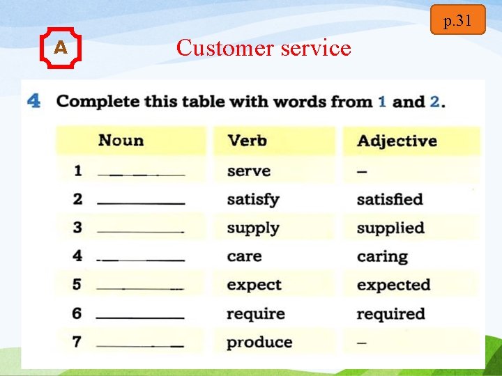 p. 31 A Customer service 