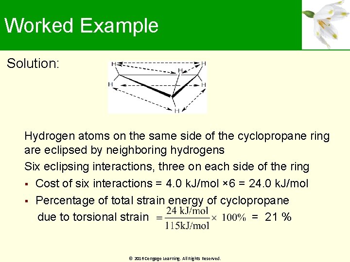 Worked Example Solution: Hydrogen atoms on the same side of the cyclopropane ring are