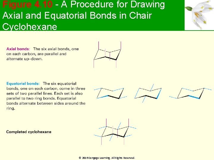 Figure 4. 10 - A Procedure for Drawing Axial and Equatorial Bonds in Chair