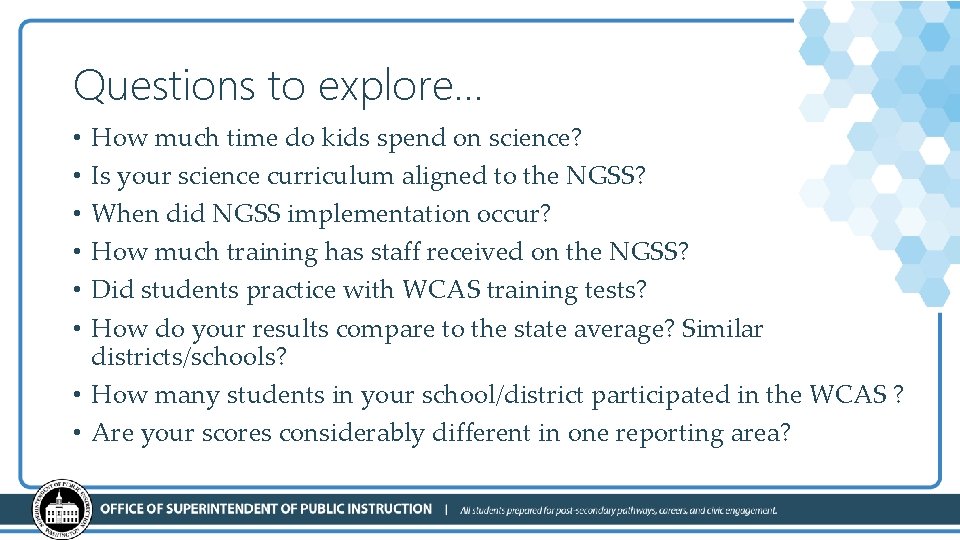 Questions to explore… How much time do kids spend on science? Is your science