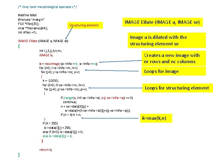 /* Grey level morphological operators */ #define MAX #include "maxg. h" FILE *files[20]; char