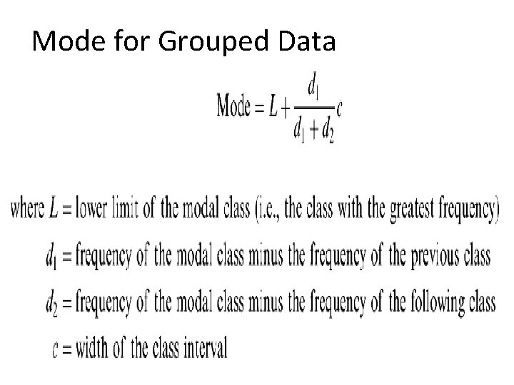 Mode for Grouped Data 