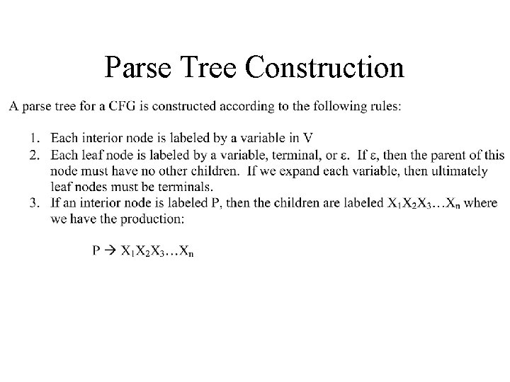 Parse Tree Construction 