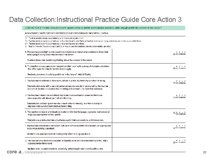 Data Collection: Instructional Practice Guide Core Action 3 25 