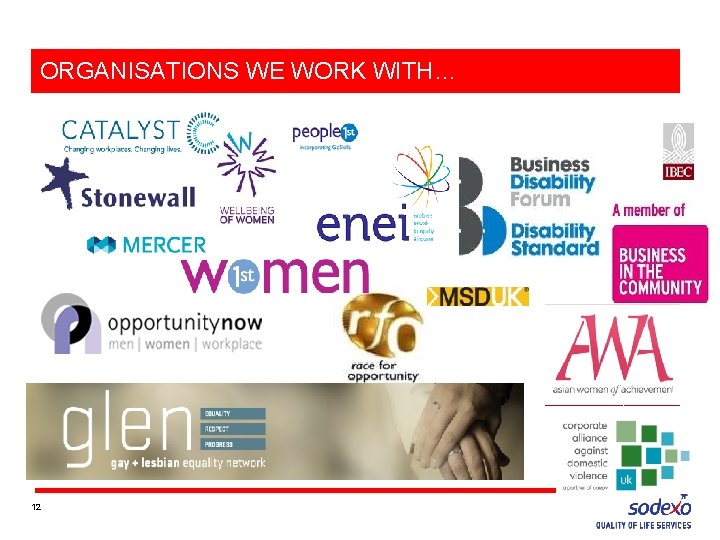 ORGANISATIONS WE WORK WITH… 12 