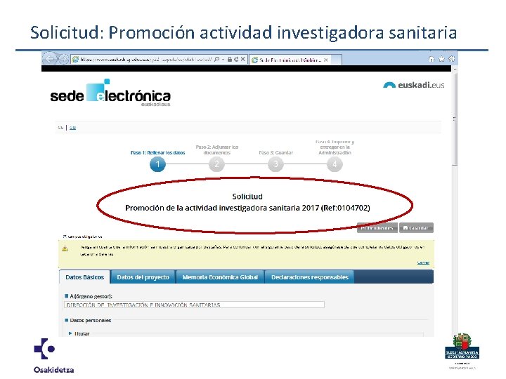 Solicitud: Promoción actividad investigadora sanitaria 