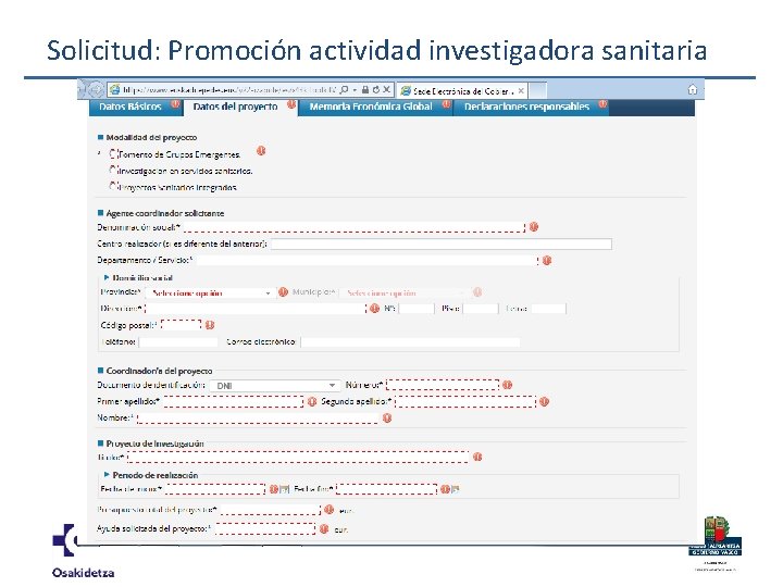 Solicitud: Promoción actividad investigadora sanitaria 