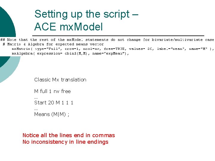 Setting up the script – ACE mx. Model Classic Mx translation M full 1