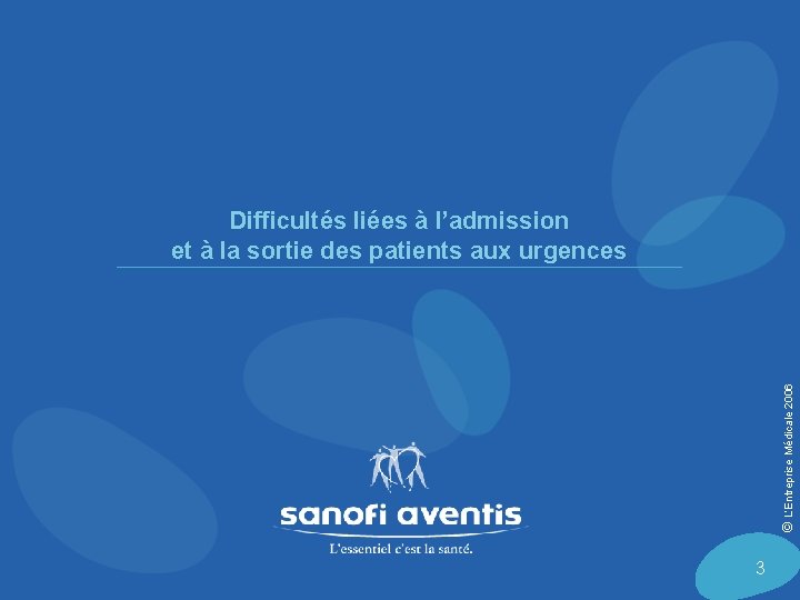 © L’Entreprise Médicale 2006 Difficultés liées à l’admission et à la sortie des patients