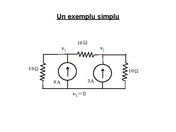 Un exemplu simplu v 1 10 v 2 1 0 10 3 A 9