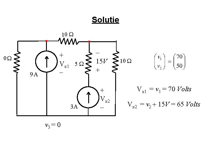 Solutie 10 0 9 A + Vx 1 5 - 3 A v 3