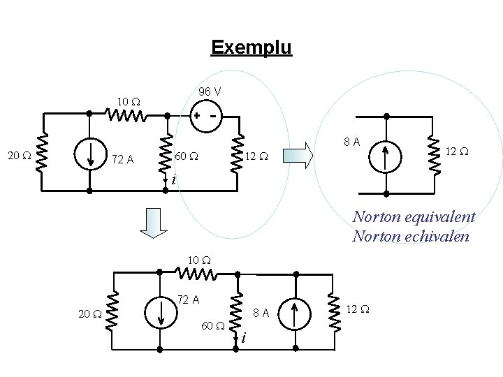 Exemplu 96 V 10 8 A 20 72 A 12 60 12 i Norton