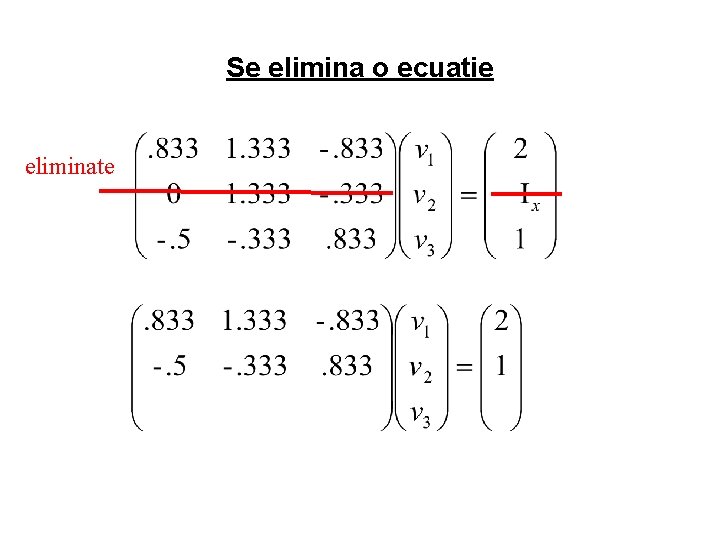 Se elimina o ecuatie eliminate 